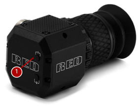 A black flashlight with a red button

Description automatically generated